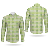 Aloha Hawaii Pakalana Pikake Lei Couples Matching Tank Maxi Dress and Long Sleeve Button Shirt Palaka Inspired Hawaiian-plaid Pastel Green