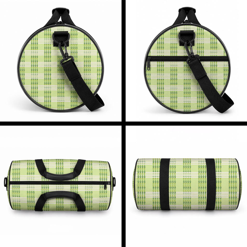Aloha Hawaii Pakalana Pikake Lei Duffle Bag Palaka Inspired Hawaiian-plaid Pastel Green