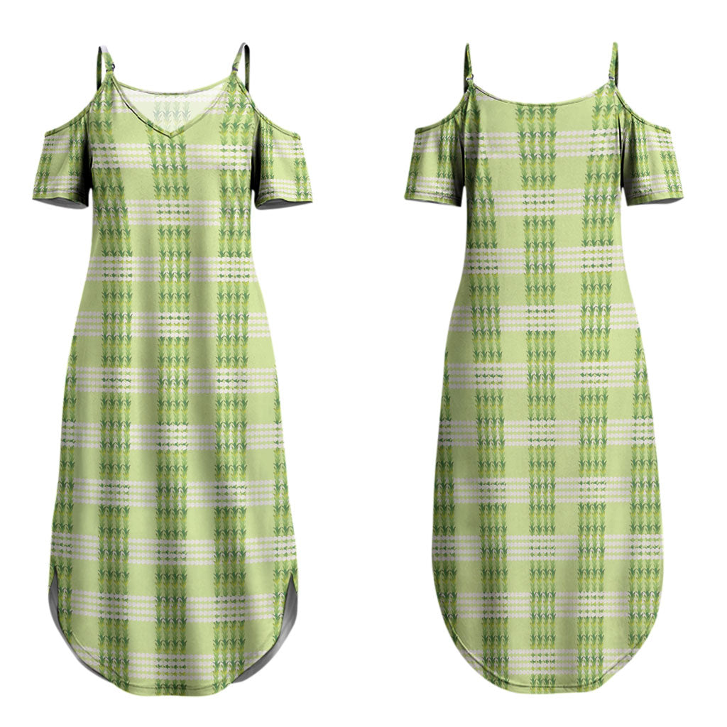 Aloha Hawaii Pakalana Pikake Lei Family Matching Summer Maxi Dress and Hawaiian Shirt Palaka Inspired Hawaiian-plaid Pastel Green