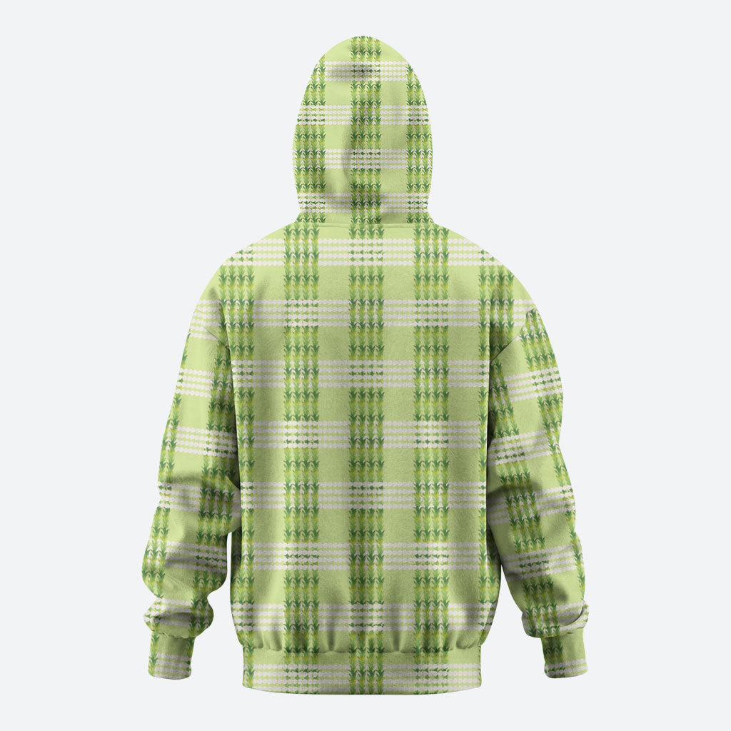 Aloha Hawaii Pakalana Pikake Lei Hoodie Palaka Inspired Hawaiian-plaid Pastel Green