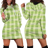 Aloha Hawaii Pakalana Pikake Lei Hoodie Dress Palaka Inspired Hawaiian-plaid Pastel Green