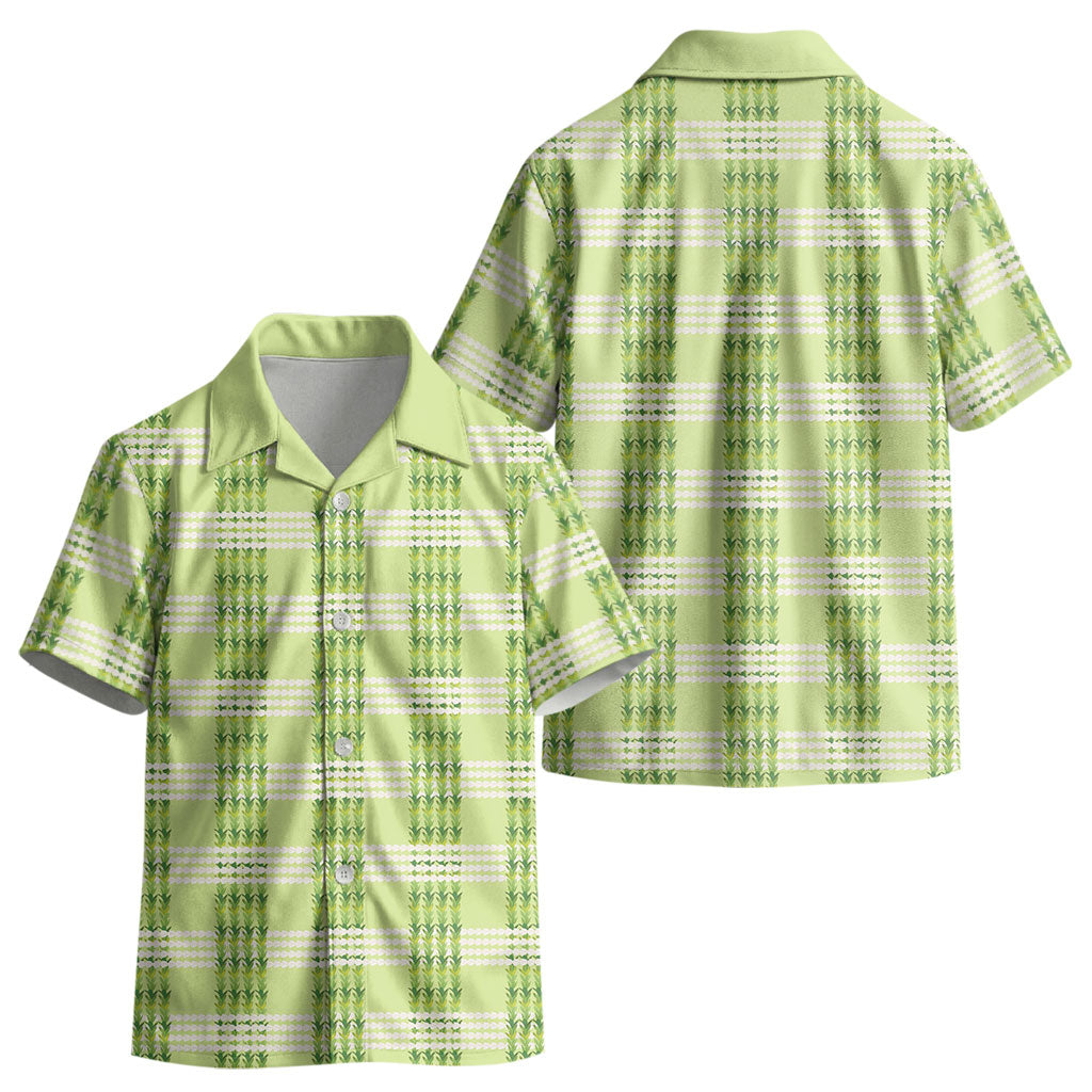 Aloha Hawaii Pakalana Pikake Lei Kid Hawaiian Shirt Palaka Inspired Hawaiian-plaid Pastel Green