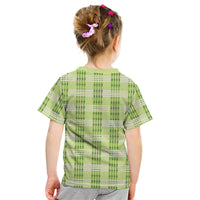 Aloha Hawaii Pakalana Pikake Lei Kid T Shirt Palaka Inspired Hawaiian-plaid Pastel Green