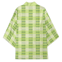 Aloha Hawaii Pakalana Pikake Lei Kimono Palaka Inspired Hawaiian-plaid Pastel Green