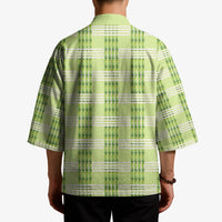 Aloha Hawaii Pakalana Pikake Lei Kimono Palaka Inspired Hawaiian-plaid Pastel Green