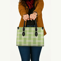 Aloha Hawaii Pakalana Pikake Lei Leather Bag Palaka Inspired Hawaiian-plaid Pastel Green