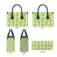 Aloha Hawaii Pakalana Pikake Lei Leather Bag Palaka Inspired Hawaiian-plaid Pastel Green
