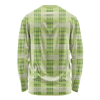 Aloha Hawaii Pakalana Pikake Lei Long Sleeve Shirt Palaka Inspired Hawaiian-plaid Pastel Green