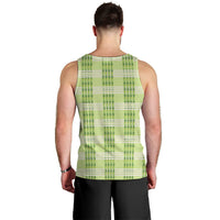 Aloha Hawaii Pakalana Pikake Lei Men Tank Top Palaka Inspired Hawaiian-plaid Pastel Green