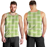 Aloha Hawaii Pakalana Pikake Lei Men Tank Top Palaka Inspired Hawaiian-plaid Pastel Green