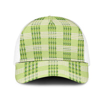 Aloha Hawaii Pakalana Pikake Lei Mesh Trucker Cap Palaka Inspired Hawaiian-plaid Pastel Green