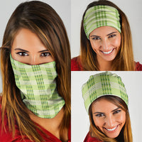 Aloha Hawaii Pakalana Pikake Lei Neck Gaiter Palaka Inspired Hawaiian-plaid Pastel Green