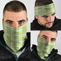 Aloha Hawaii Pakalana Pikake Lei Neck Gaiter Palaka Inspired Hawaiian-plaid Pastel Green