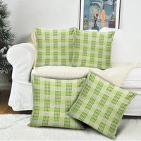 Aloha Hawaii Pakalana Pikake Lei Pillow Cover Palaka Inspired Hawaiian-plaid Pastel Green