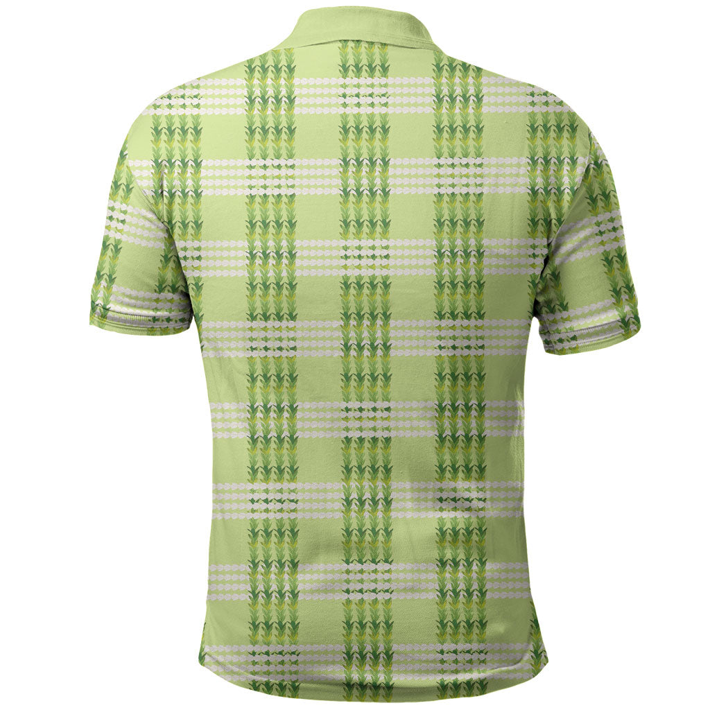 Aloha Hawaii Pakalana Pikake Lei Polo Shirt Palaka Inspired Hawaiian-plaid Pastel Green