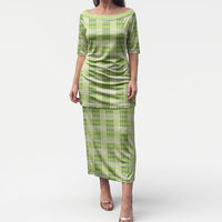 Aloha Hawaii Pakalana Pikake Lei Puletasi Palaka Inspired Hawaiian-plaid Pastel Green