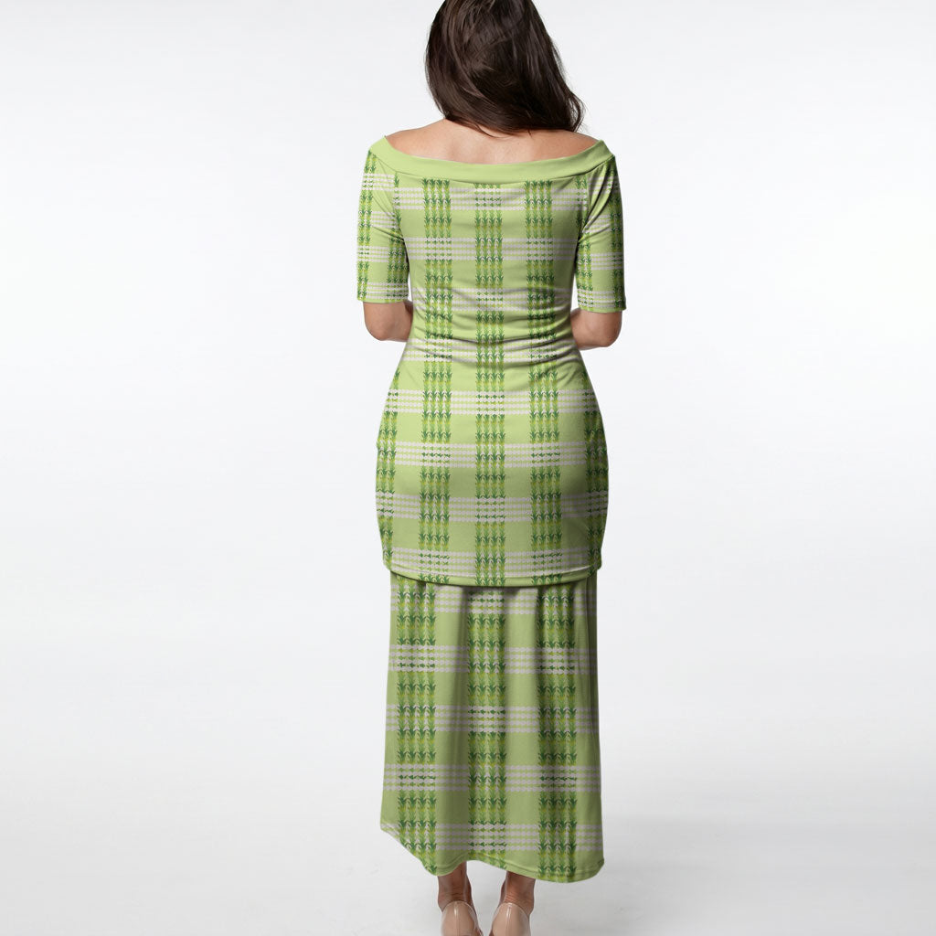 Aloha Hawaii Pakalana Pikake Lei Puletasi Palaka Inspired Hawaiian-plaid Pastel Green