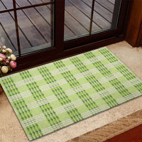 Aloha Hawaii Pakalana Pikake Lei Rubber Doormat Palaka Inspired Hawaiian-plaid Pastel Green