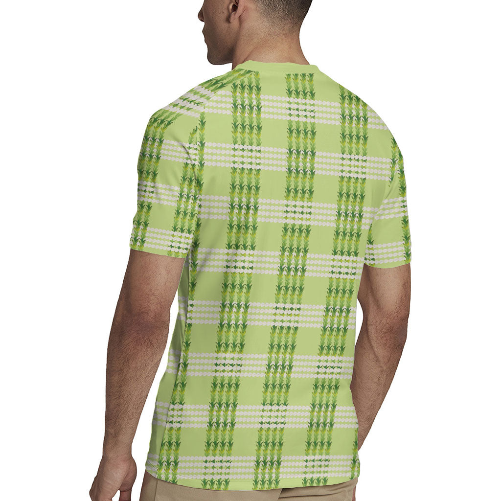 Aloha Hawaii Pakalana Pikake Lei Rugby Jersey Palaka Inspired Hawaiian-plaid Pastel Green
