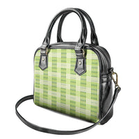 Aloha Hawaii Pakalana Pikake Lei Shoulder Handbag Palaka Inspired Hawaiian-plaid Pastel Green