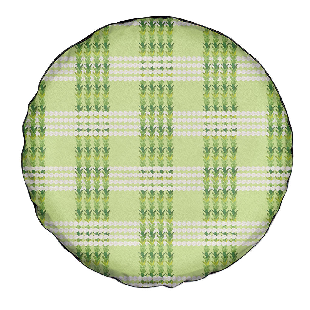 Aloha Hawaii Pakalana Pikake Lei Spare Tire Cover Palaka Inspired Hawaiian-plaid Pastel Green