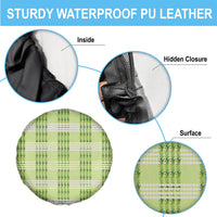 Aloha Hawaii Pakalana Pikake Lei Spare Tire Cover Palaka Inspired Hawaiian-plaid Pastel Green