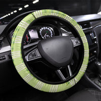 Aloha Hawaii Pakalana Pikake Lei Steering Wheel Cover Palaka Inspired Hawaiian-plaid Pastel Green
