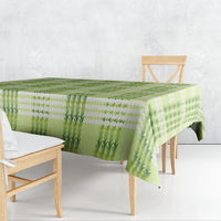 Aloha Hawaii Pakalana Pikake Lei Tablecloth Palaka Inspired Hawaiian-plaid Pastel Green