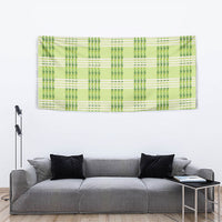 Aloha Hawaii Pakalana Pikake Lei Tapestry Palaka Inspired Hawaiian-plaid Pastel Green