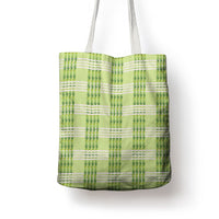 Aloha Hawaii Pakalana Pikake Lei Tote Bag Palaka Inspired Hawaiian-plaid Pastel Green