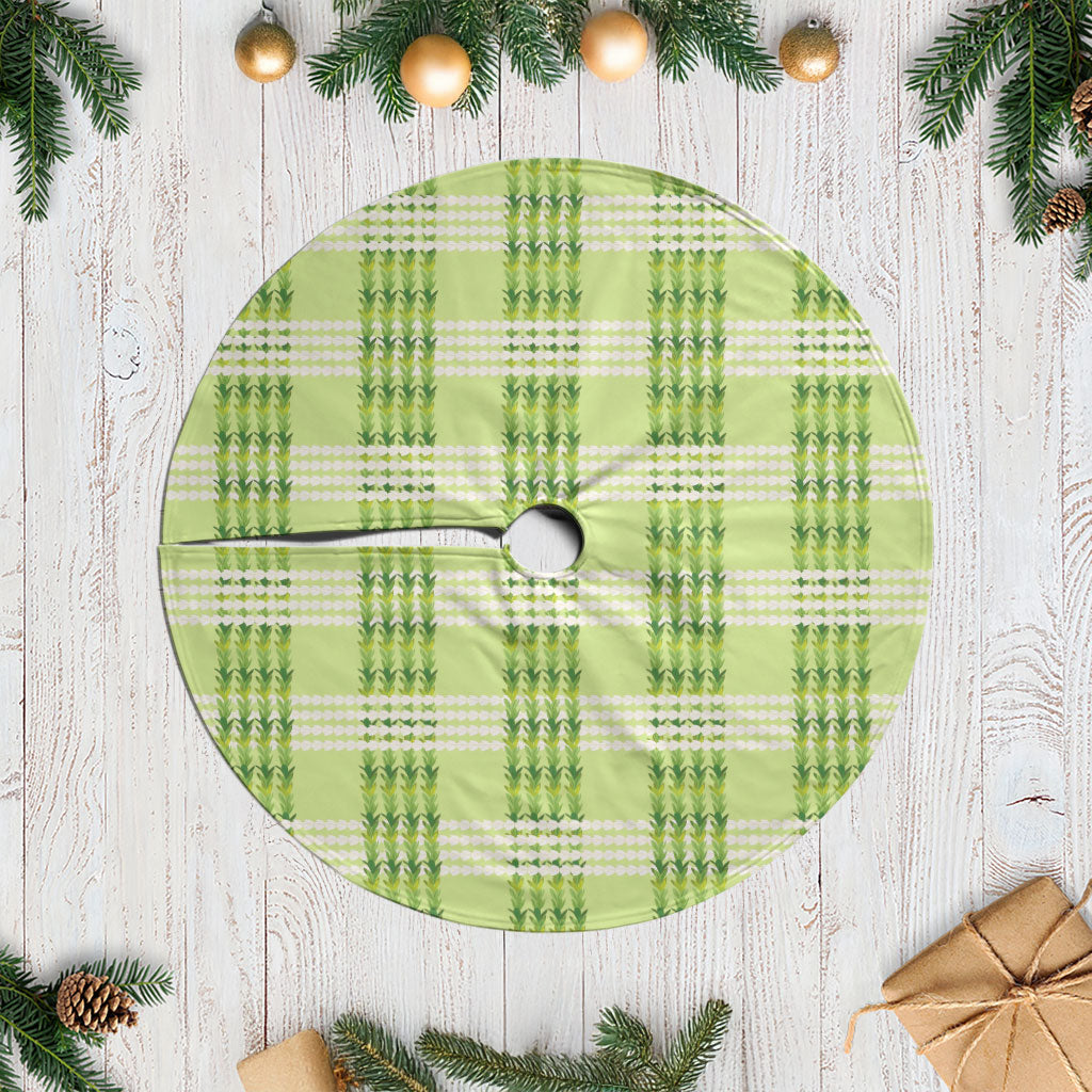 Aloha Hawaii Pakalana Pikake Lei Tree Skirt Palaka Inspired Hawaiian-plaid Pastel Green