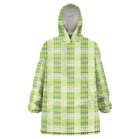 Aloha Hawaii Pakalana Pikake Lei Wearable Blanket Hoodie Palaka Inspired Hawaiian-plaid Pastel Green