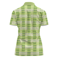 Aloha Hawaii Pakalana Pikake Lei Women Polo Shirt Palaka Inspired Hawaiian-plaid Pastel Green