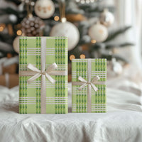 Aloha Hawaii Pakalana Pikake Lei Wrapping Paper Palaka Inspired Hawaiian-plaid Pastel Green