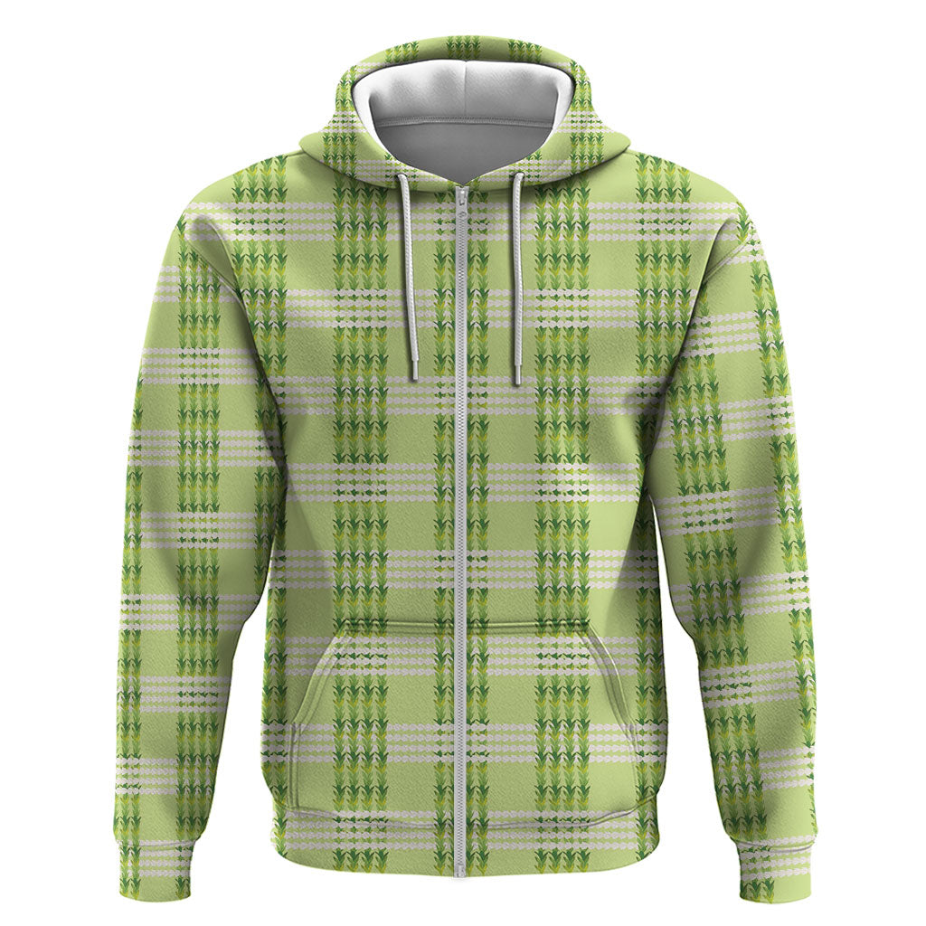Aloha Hawaii Pakalana Pikake Lei Zip Hoodie Palaka Inspired Hawaiian-plaid Pastel Green