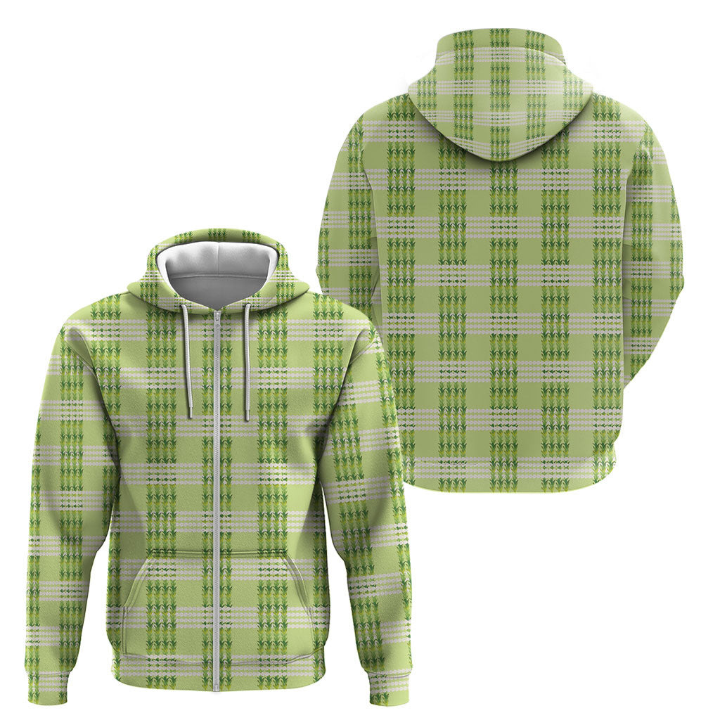 Aloha Hawaii Pakalana Pikake Lei Zip Hoodie Palaka Inspired Hawaiian-plaid Pastel Green