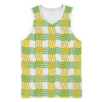 Aloha Hawaii Ilima Maile Lei Basketball Jersey Palaka Inspired Hawaiian-plaid White