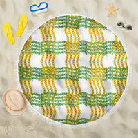 Aloha Hawaii Ilima Maile Lei Beach Blanket Palaka Inspired Hawaiian-plaid White