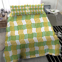 Aloha Hawaii Ilima Maile Lei Bedding Set Palaka Inspired Hawaiian-plaid White