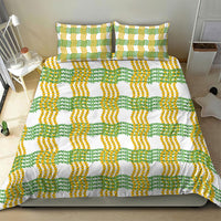 Aloha Hawaii Ilima Maile Lei Bedding Set Palaka Inspired Hawaiian-plaid White
