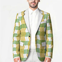 Aloha Hawaii Ilima Maile Lei Blazer Palaka Inspired Hawaiian-plaid White
