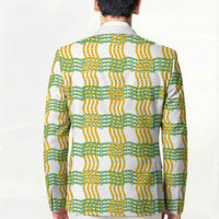Aloha Hawaii Ilima Maile Lei Blazer Palaka Inspired Hawaiian-plaid White