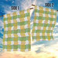 Aloha Hawaii Ilima Maile Lei Garden Flag Palaka Inspired Hawaiian-plaid White