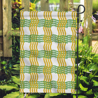 Aloha Hawaii Ilima Maile Lei Garden Flag Palaka Inspired Hawaiian-plaid White