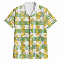 Aloha Hawaii Ilima Maile Lei Hawaiian Shirt Palaka Inspired Hawaiian-plaid White
