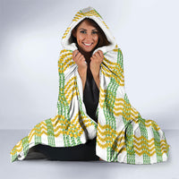 Aloha Hawaii Ilima Maile Lei Hooded Blanket Palaka Inspired Hawaiian-plaid White
