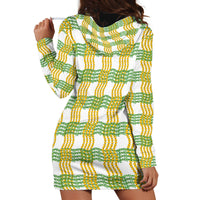 Aloha Hawaii Ilima Maile Lei Hoodie Dress Palaka Inspired Hawaiian-plaid White