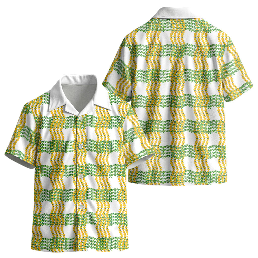 Aloha Hawaii Ilima Maile Lei Kid Hawaiian Shirt Palaka Inspired Hawaiian-plaid White