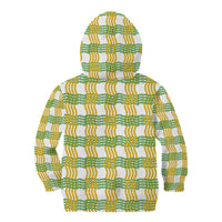 Aloha Hawaii Ilima Maile Lei Kid Hoodie Palaka Inspired Hawaiian-plaid White