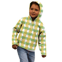 Aloha Hawaii Ilima Maile Lei Kid Hoodie Palaka Inspired Hawaiian-plaid White